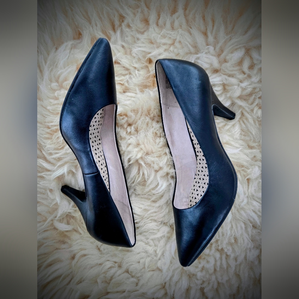 Black Genuine Leather Heels